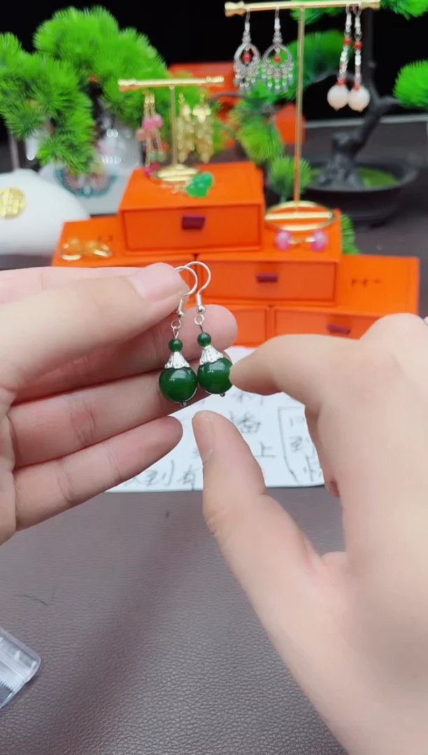 【闪购商品】玛瑙/玉髓耳钉银S925镶嵌733000