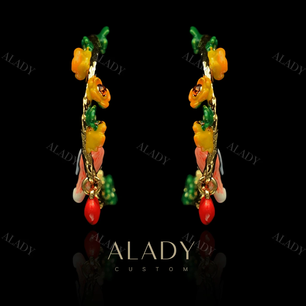 合金合成锆石耳饰 普罗旺斯的夏季时尚设计款耳钉