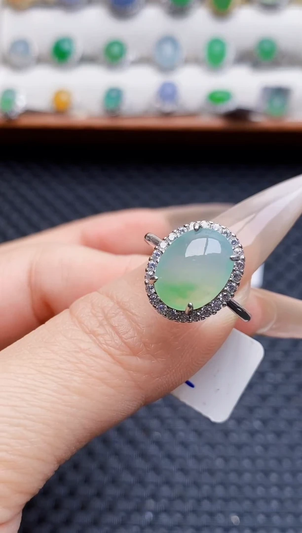 银S925镶嵌戒指翡翠3315