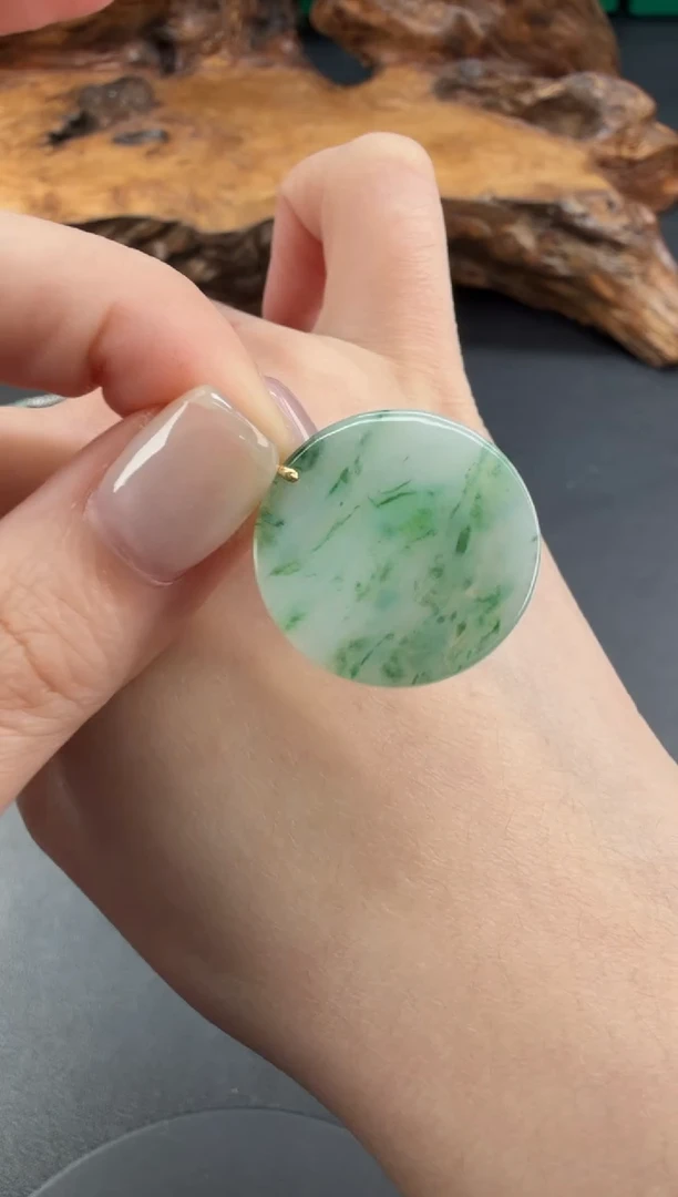 吊坠(不含链)18K金镶嵌翡翠翡翠饰品--278 啊啊啊啊