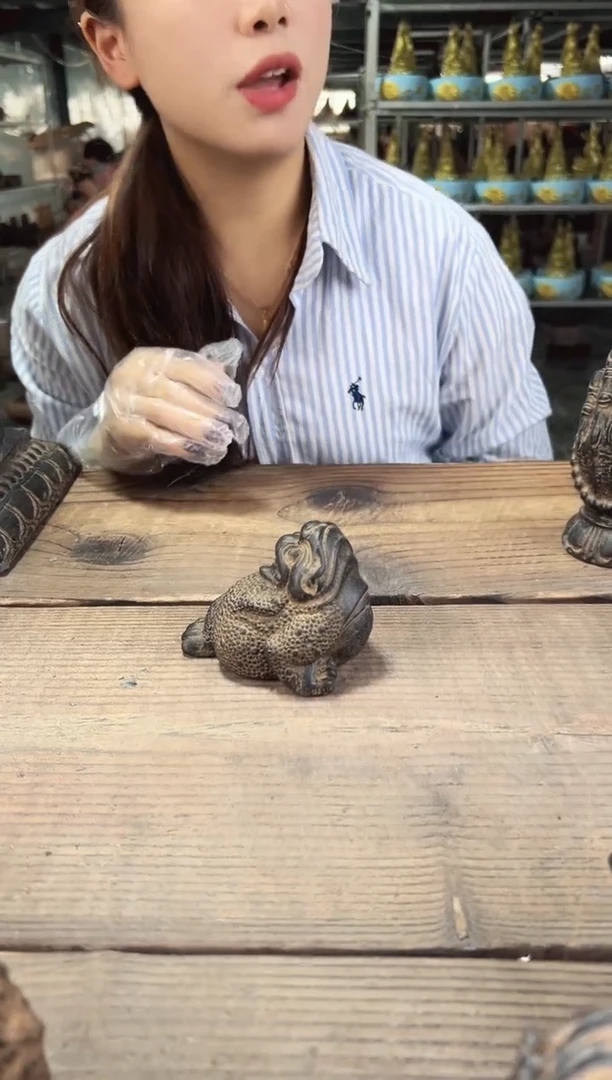 陶土【火山泥】小金蟾摆件
