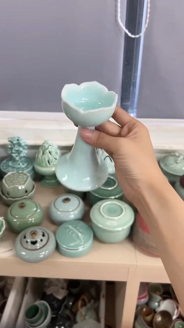 龙泉云间青瓷小米茶器