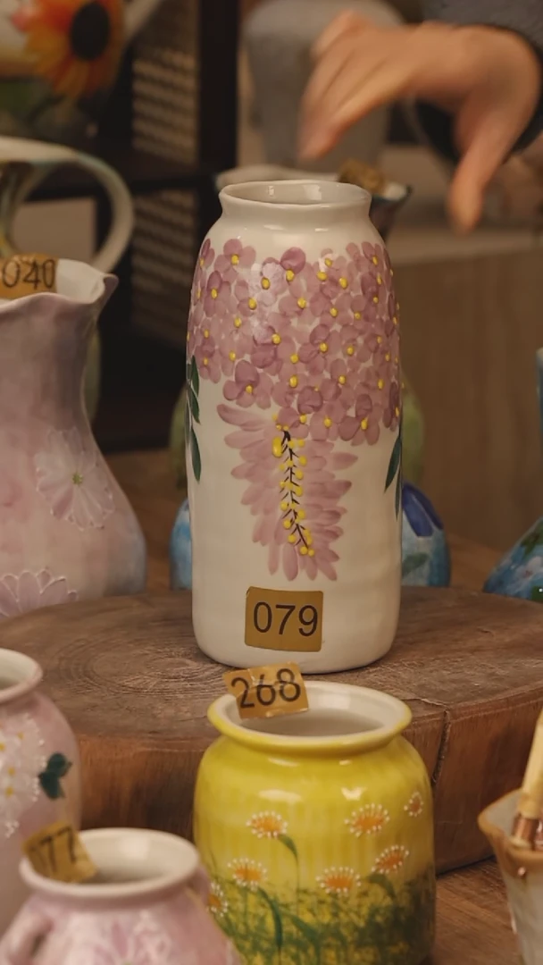 陶瓷景德镇设计师手作花器摆件侘寂风@M079@