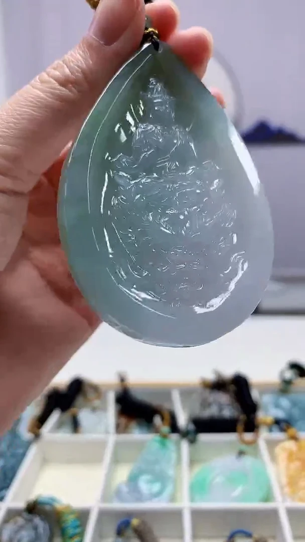 【闪购商品】定制翡翠未镶嵌5028zm-毛货挂件79人物