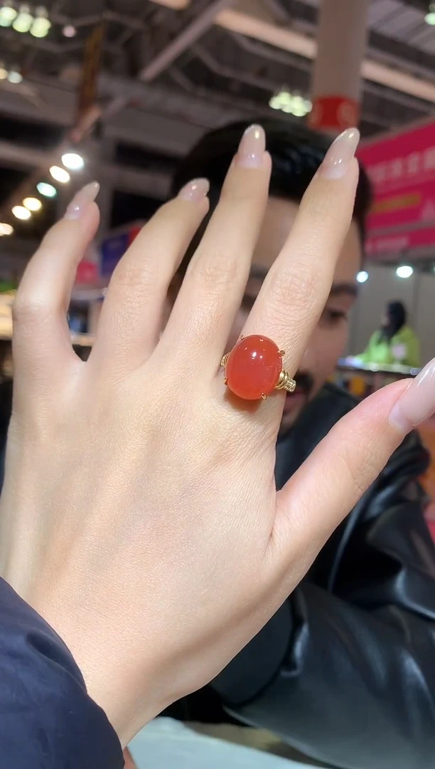 银S925镶嵌南红玛瑙戒指【宝石世家严选】