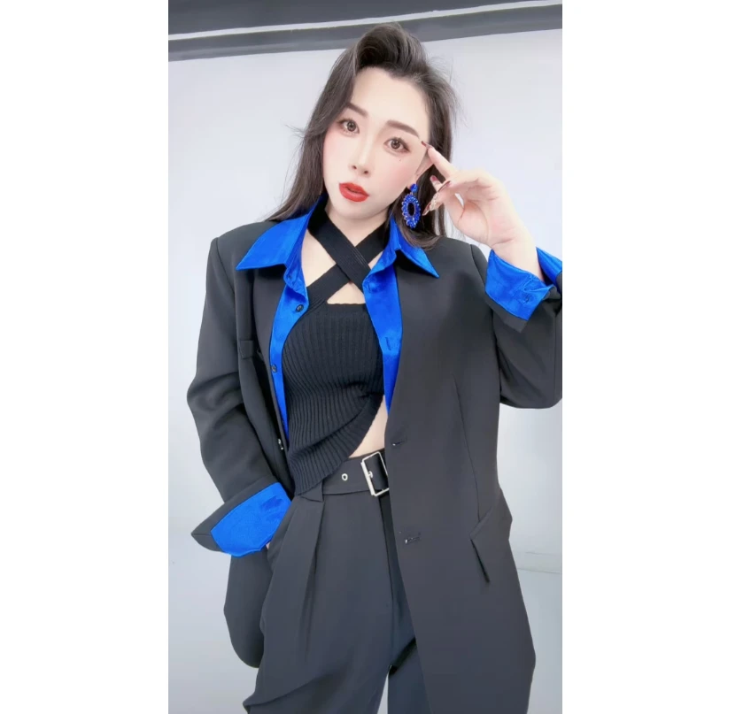 B2（送裤子）秋季轻奢气质西服套装休闲时尚设计师款