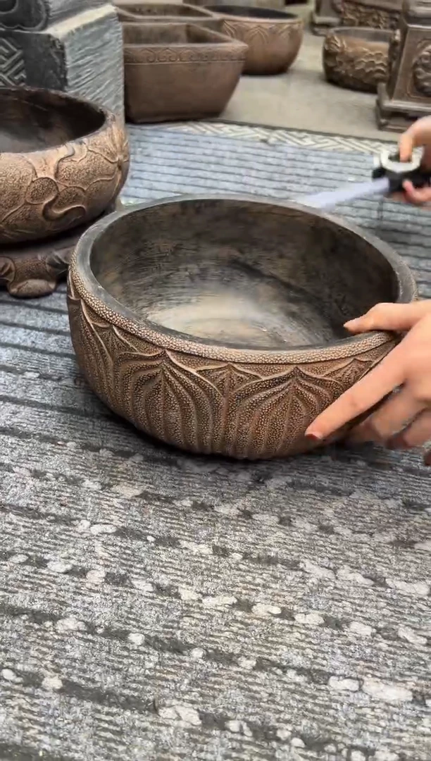 陶土【火山泥】莲韵盆