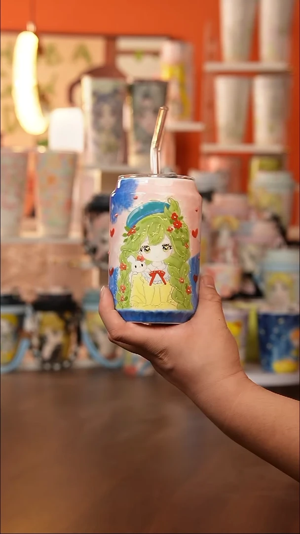 (玉泥）景德镇手工手绘文创陶瓷杯