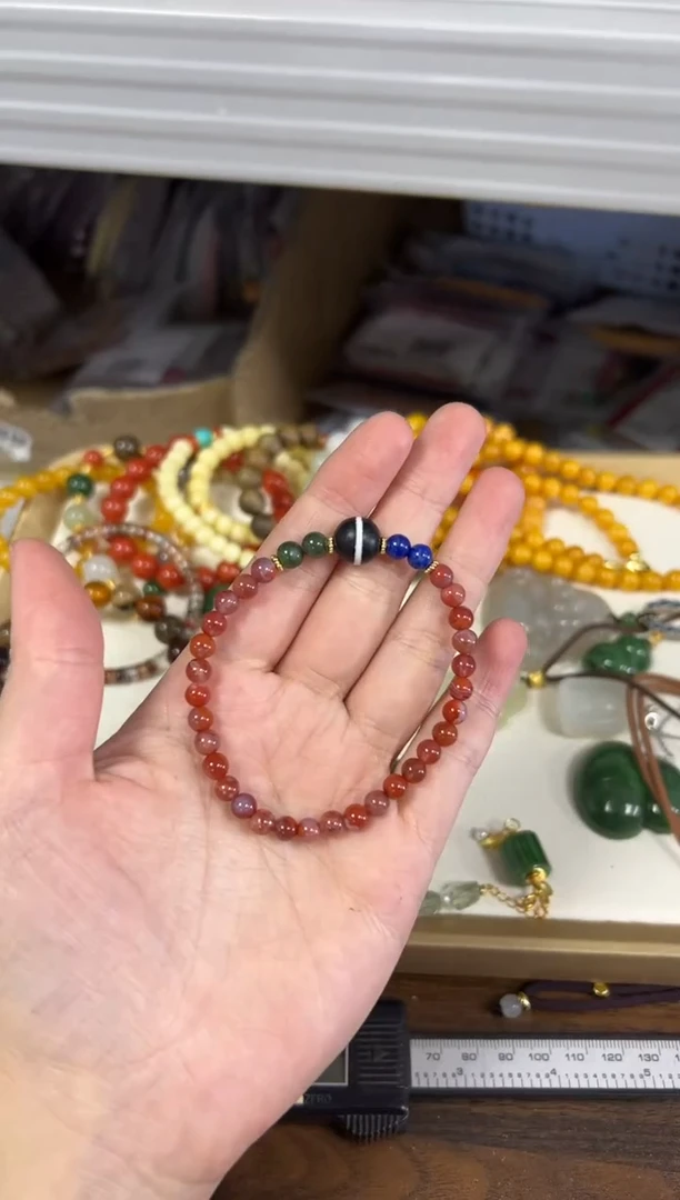 未镶嵌手链南红玛瑙火焰南红药师设计款手链[0894]