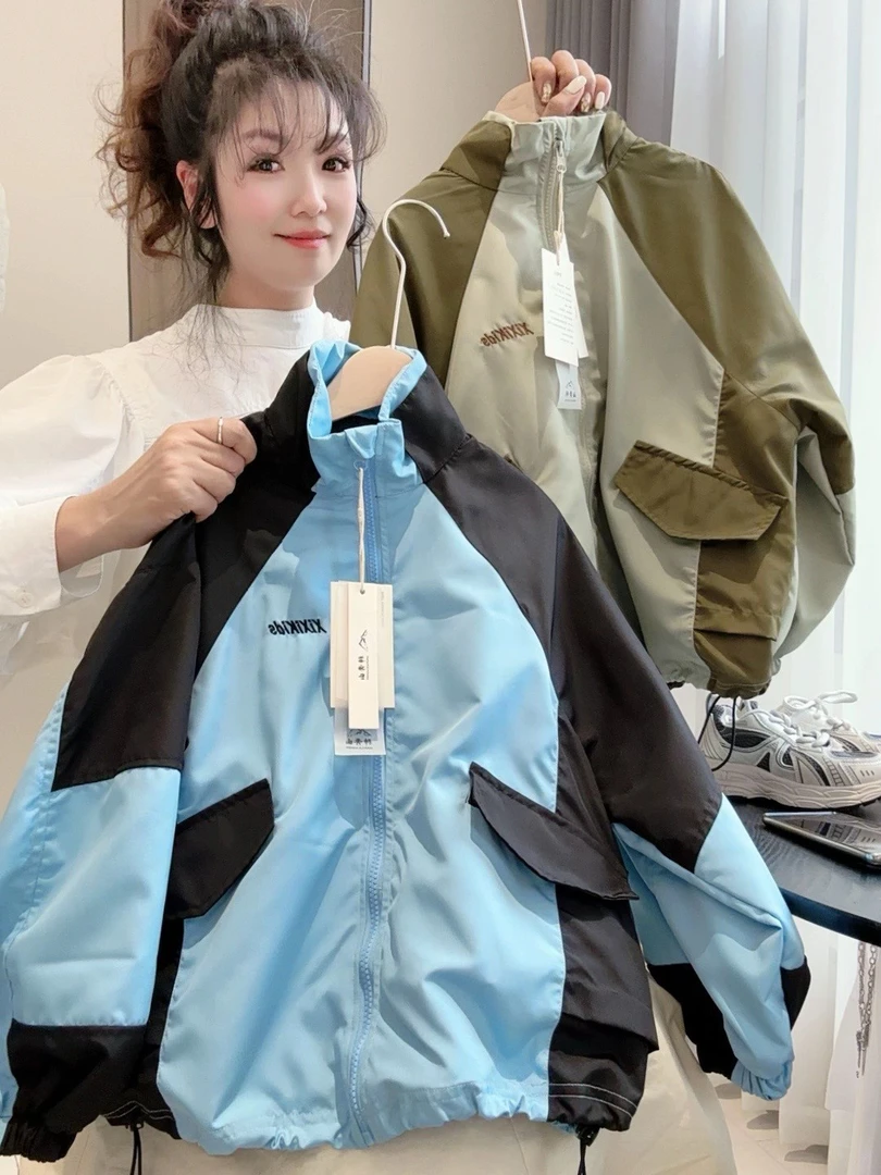 新款2025春秋中大童夹克衫男童拼接棒球服拉链开衫休闲百搭冲锋衣