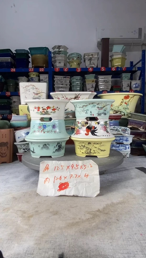 91045六只椭圆花盆