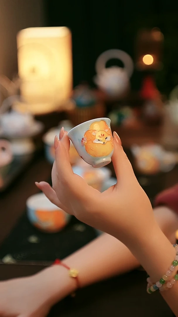 陶瓷茶具小狐狸小杯