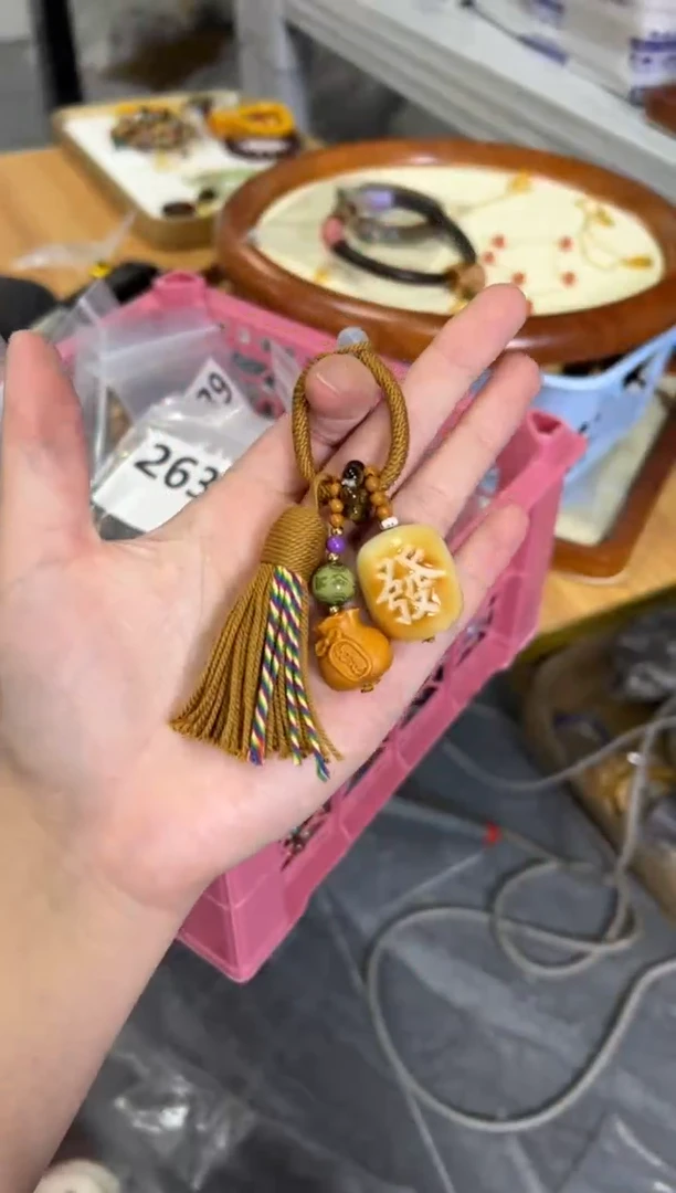 吊坠菩提根/象牙果象牙果菩提发字葫芦编制挂件[0295]