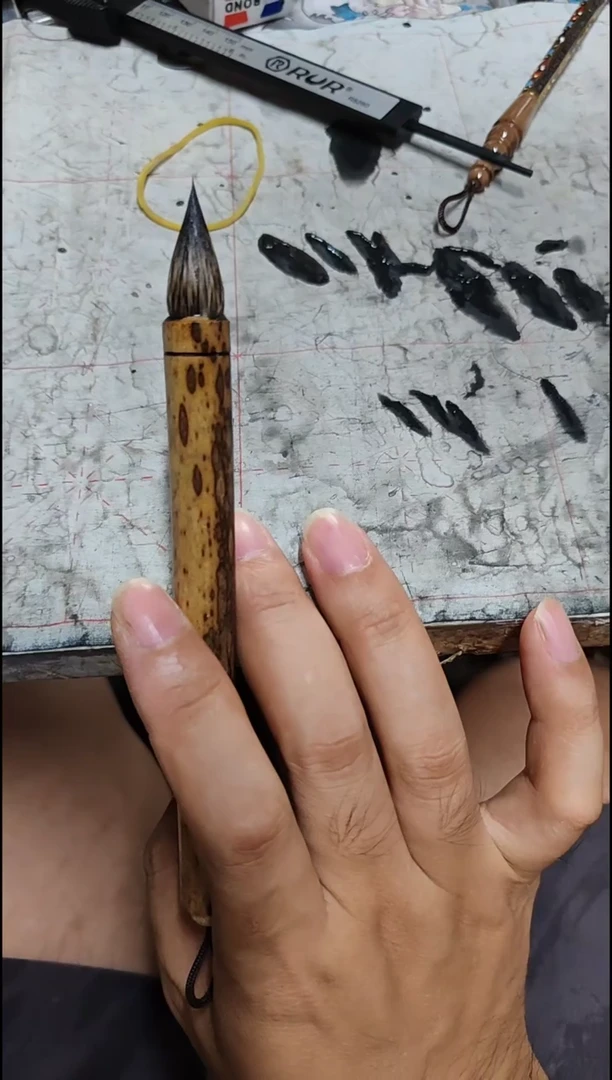 小短杆  湘妃竹  纯紫毫   单支