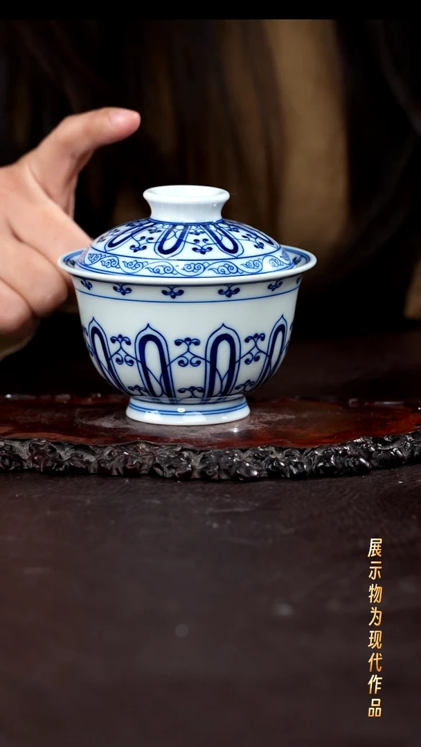 盖碗瓷景德镇全手工手绘瓷器！