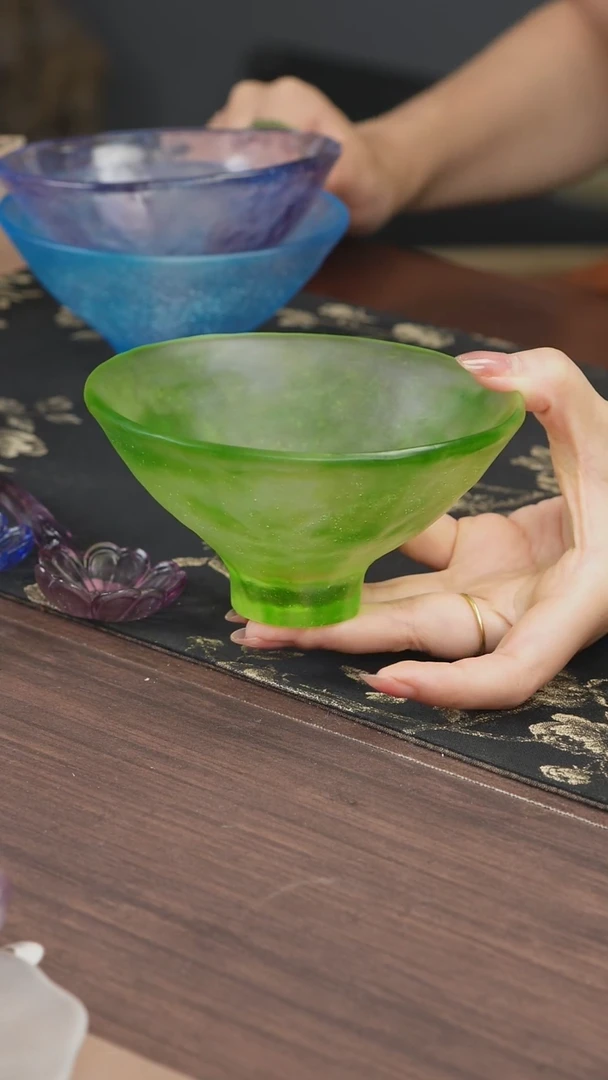 手工艺品琉璃绿色建盏