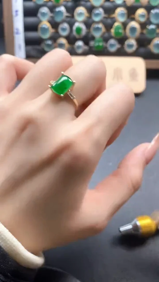 银S925镶嵌戒指翡翠51151