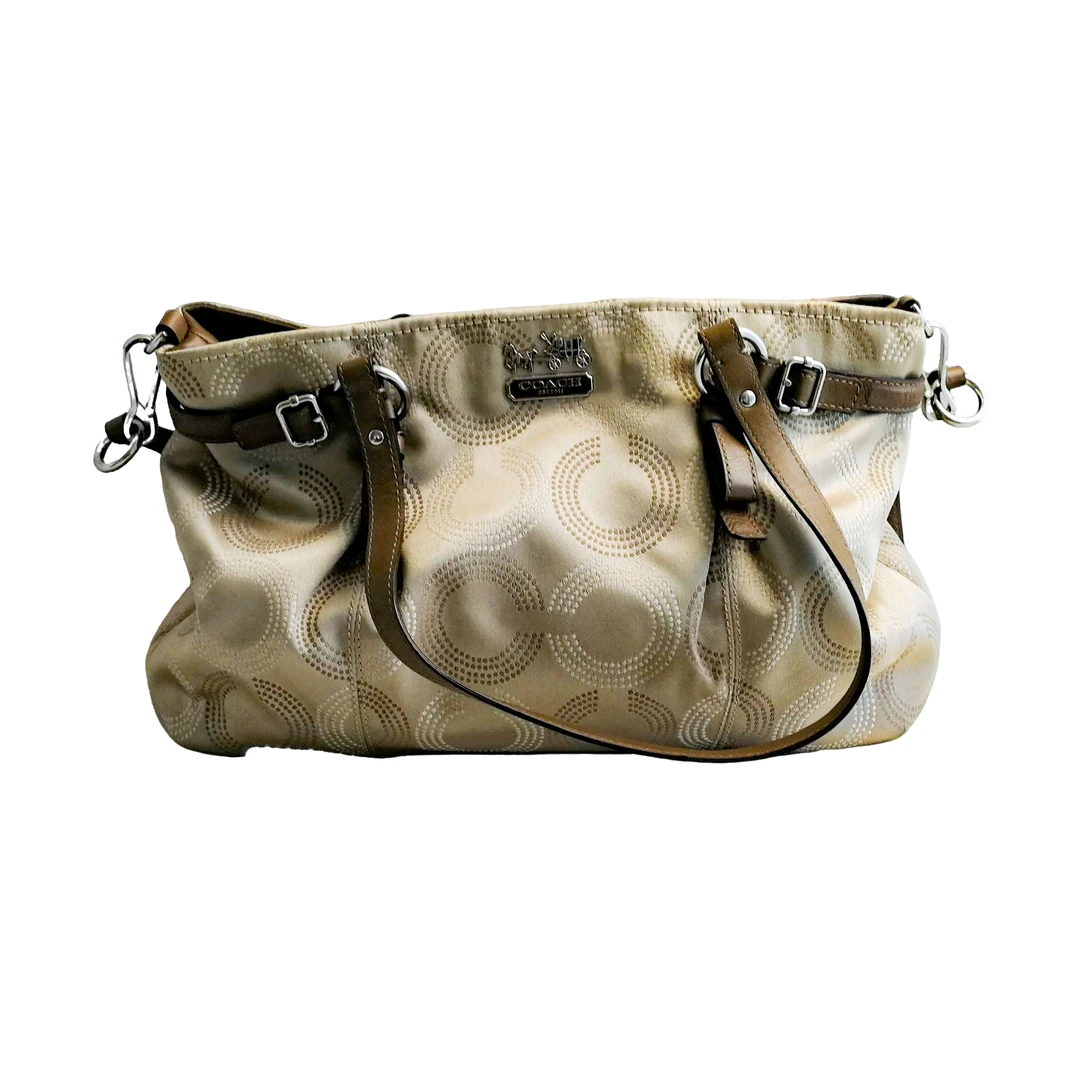 95新 COACH/蔻驰 coach  奶咖色波点单肩包  a022268