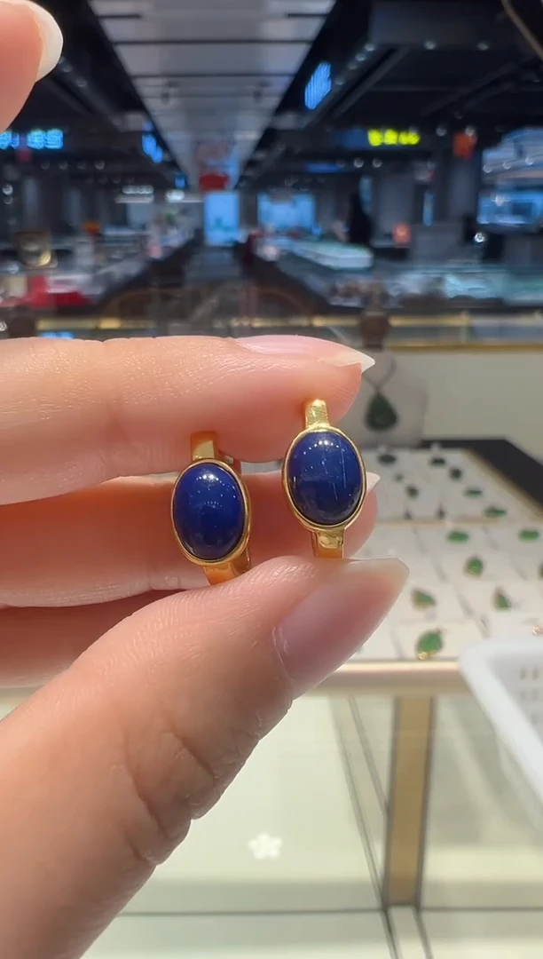 【闪购商品】青金石耳饰银S925镶嵌25