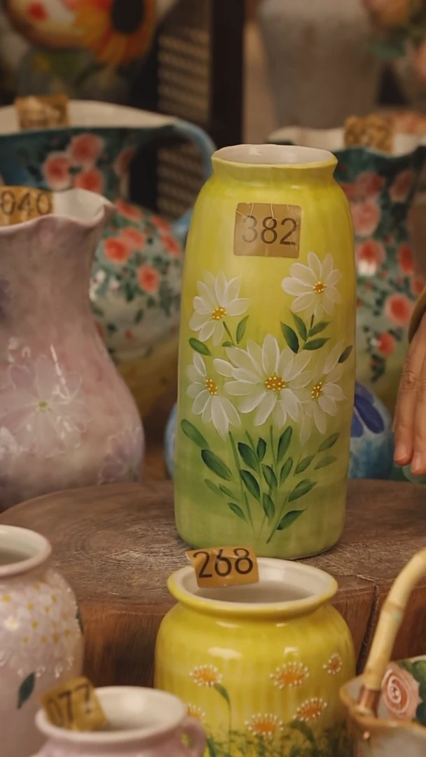 陶瓷景德镇设计师手作花器摆件侘寂风@M382@