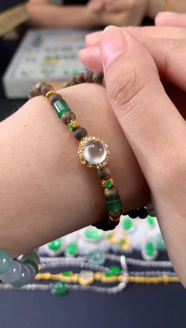 18K金镶嵌手串翡翠Q236|9999