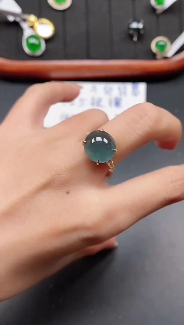 银S925镶嵌戒指翡翠1111111