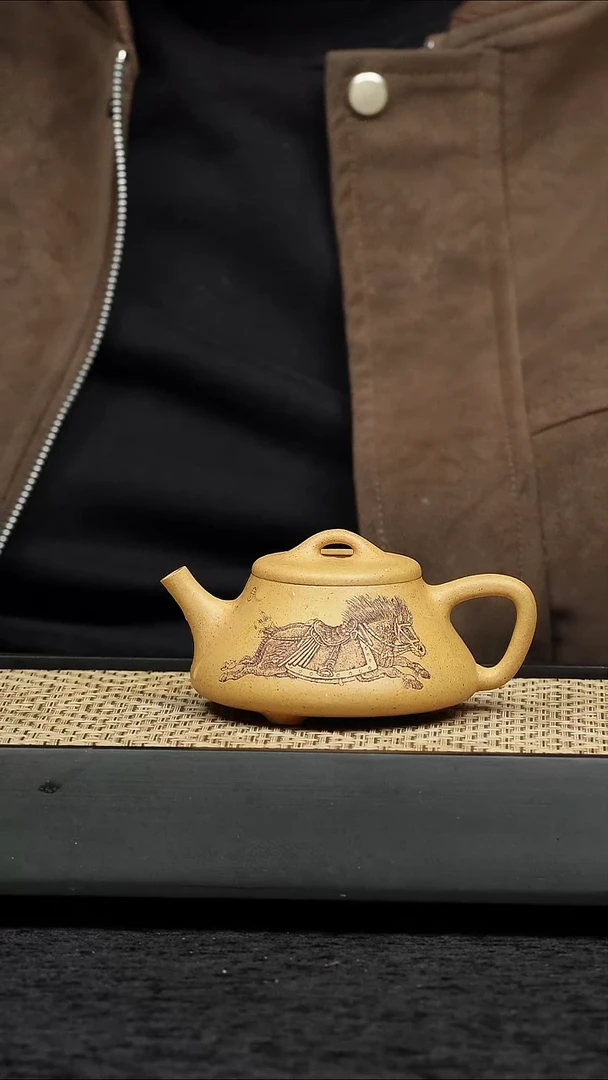茶壶紫砂五堂 士恒石瓢-青骓