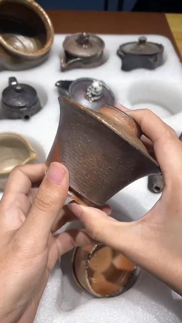 杯奢瓷/瑞寅柴烧茶器（盖碗）634微瑕