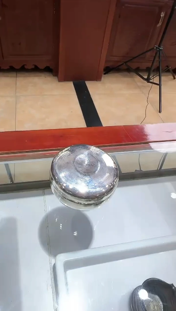 小*子足银999精工手工水波纹素面茶摆件