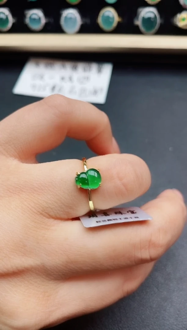 翡翠戒指银S925镶嵌32321