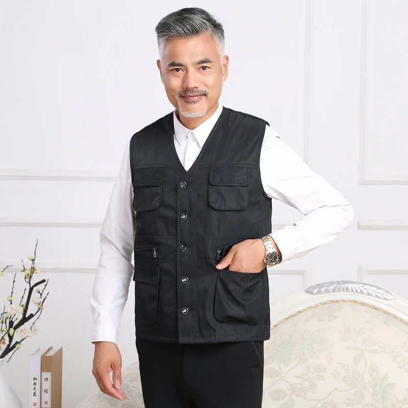 冬季秋冬保暖爸爸装男士羊毛马甲皮毛一体背心中老年羊皮马夹父亲