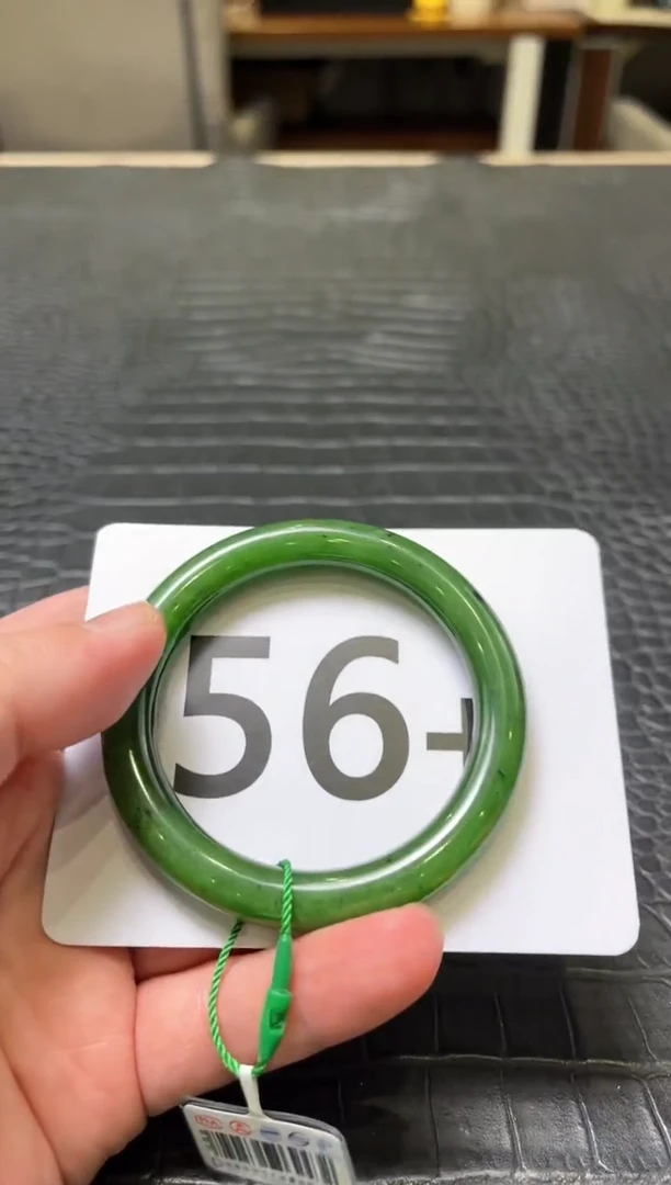 【闪购商品】和田玉碧玉手镯56.3未镶嵌一个