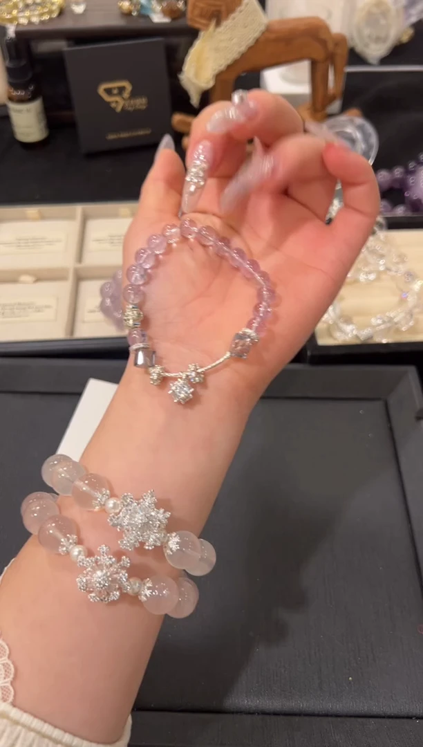 未镶嵌手链水晶紫水设计款手串