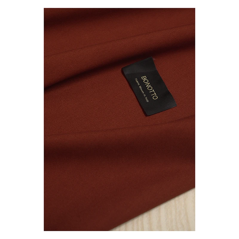 意大利工厂BONOTTO雪山红梅 高货PV加棉焦糖风衣拉绒感布 宽140CM