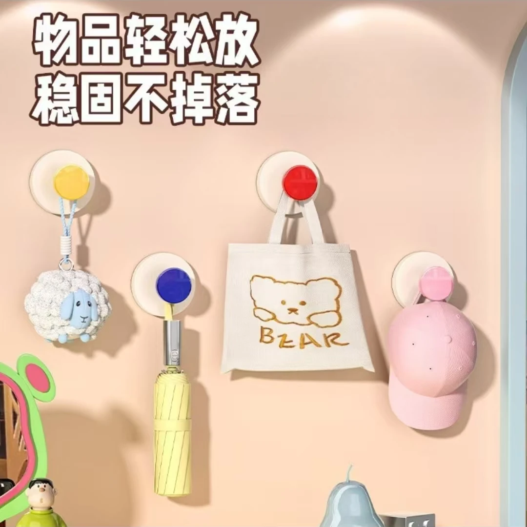 多巴胺色粘贴挂钩粘钩强力承重无痕挂钩免打孔创意可爱学生宿舍用