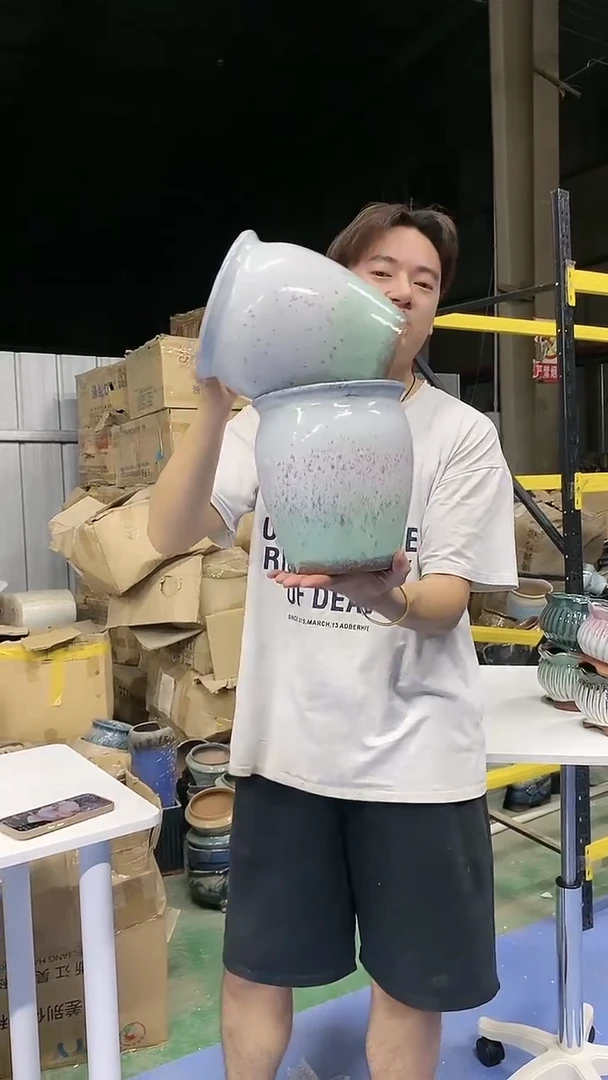 宜兴紫砂粗陶花盆