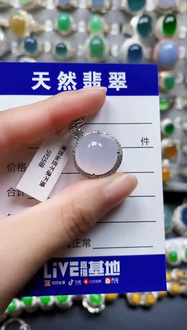 翡翠银S925镶嵌颈饰387