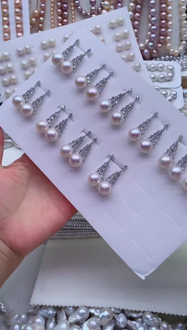 合金淡水珍珠耳饰多样性发其一，非无暇