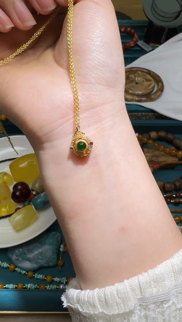 颈饰银S925镶嵌和田玉多样性发一件 236