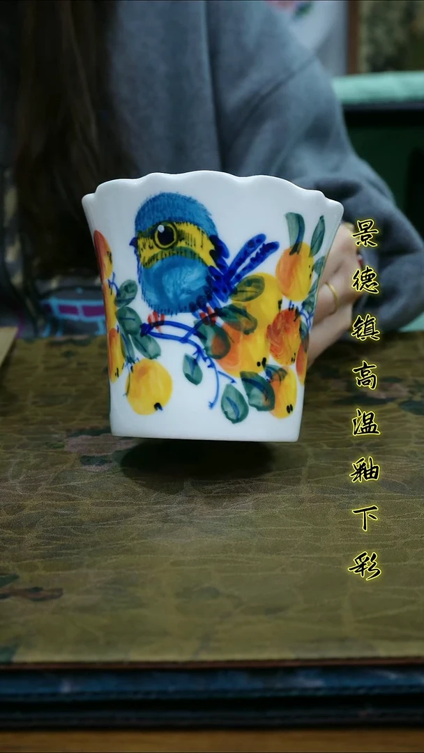 其他景德镇高温瓷（花边手把杯）