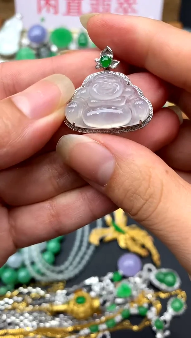 翡翠18K金镶嵌颈饰472-中国好珍宝
