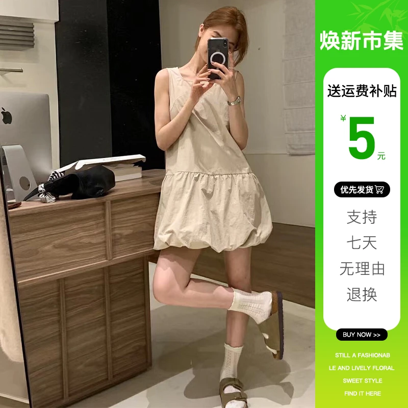 1956显瘦小个子气质法式连衣裙女款2025新款夏季时尚小众短裙无袖