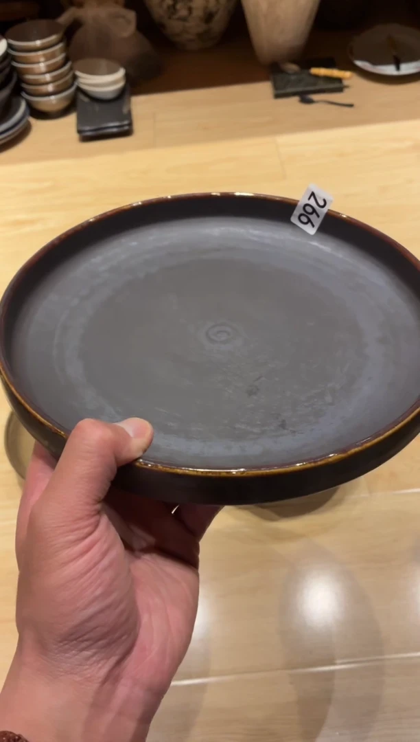 瓷片真**为266 金属志野直身盘1个