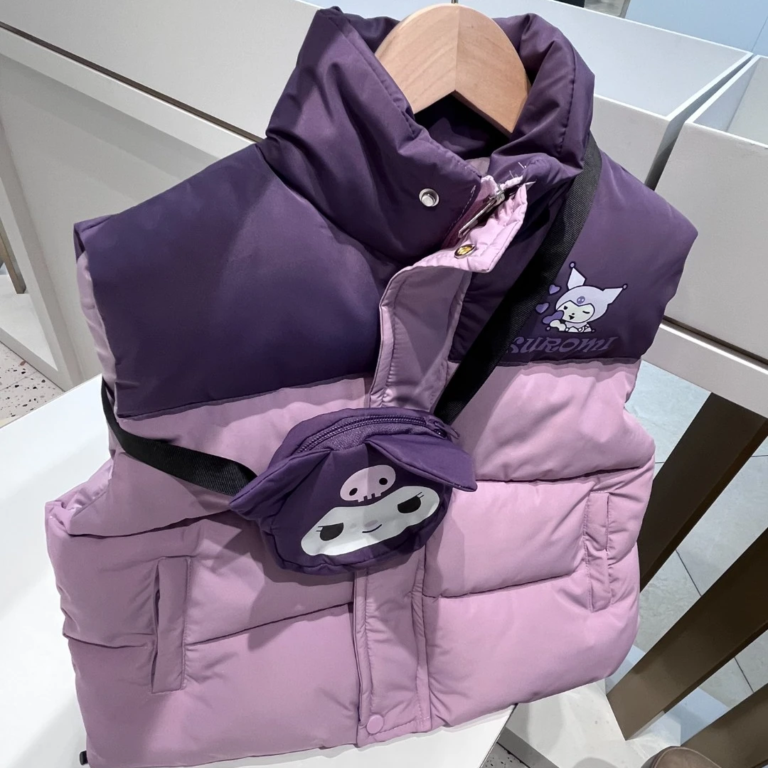 (现货）女童秋冬款马甲2025年新款宝宝坎肩儿童加厚保暖棉背心紫色