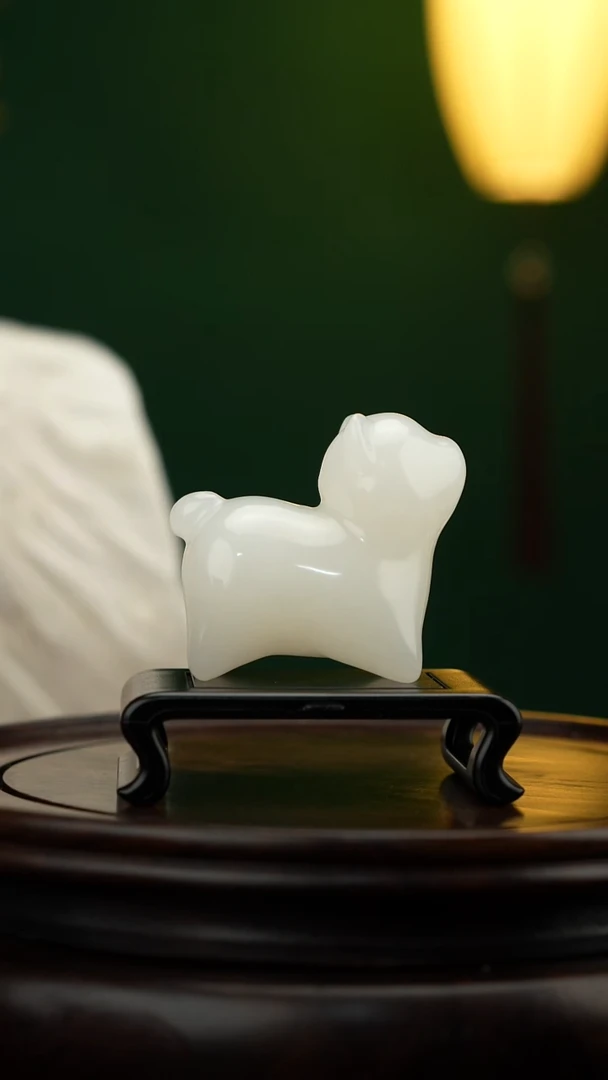 玉【旺财小狗】天然玉石摆件