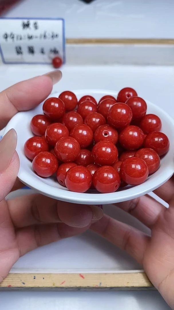 未镶嵌散珠南红玛瑙C630 柿子南红12mm8个9.9元