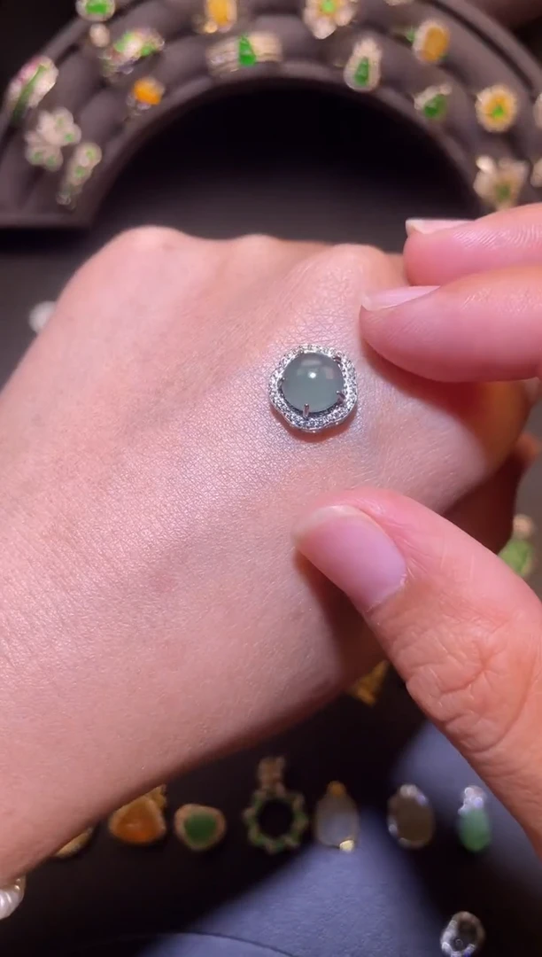 吊坠(不含链)银S925镶嵌翡翠1