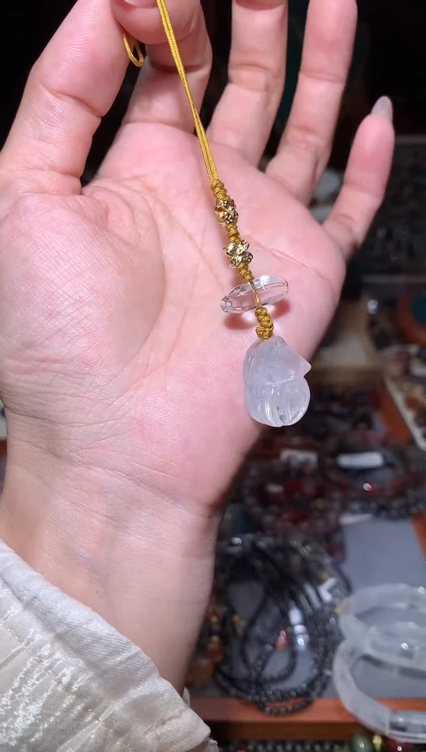 水晶珠宝半成品未镶嵌蓝针趴趴狐挂件