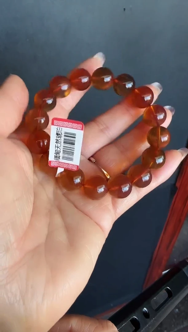 手串琥珀未镶嵌#8缅甸琥珀紫罗兰手串13mm