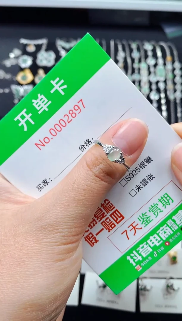 【闪购商品】翡翠戒指银S925镶嵌2897